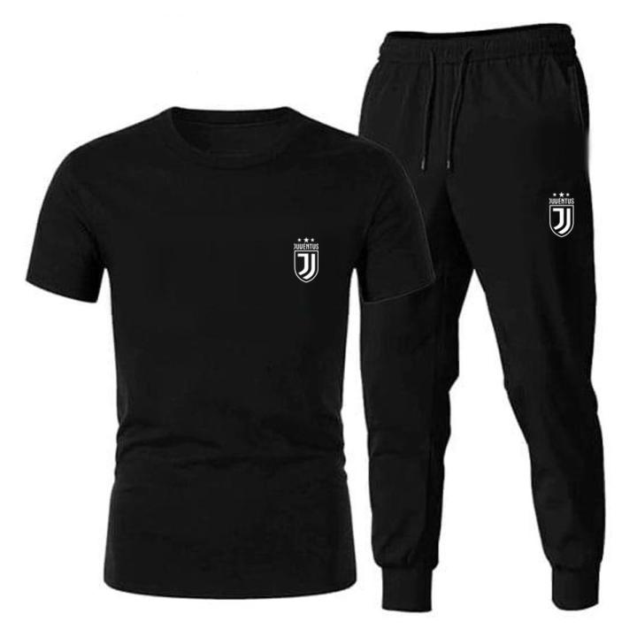 NEW Juventus Logo Tshirt and Trouser Trendy Summer Tracksuit 2022 Arrival  Round Neck T-shirts For Men