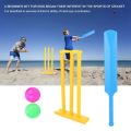 Cricket Kit Junior Plastic bat Ball Kit Cricket Playing Set for Kids Indoor Beach Outdoor Garden Play Set for 5-10 yrs Kids(1 Bat, 3 Wicket,1 Stand,2 Ball, 2 Bails), Childern Indoor Outdoor Play Plastic Cricket Bat Set (Random Color). 