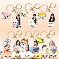 Korean Girl Group IVE New Acrylic Keychain Creative Trend KPOP Idol Support Surrounding Key Ring Pendant Gifts Jewelry Wholesale. 