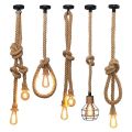 Rope Ceiling Hanging Lamp Base E27 1 meter 220V Kitchen Loft Industrial Retro Hanging Edison Decor Pendant Light BULB NOT INCLUDED. 