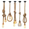 Rope Ceiling Hanging Lamp Base E27 1 meter 220V Kitchen Loft Industrial Retro Hanging Edison Decor Pendant Light BULB NOT INCLUDED. 