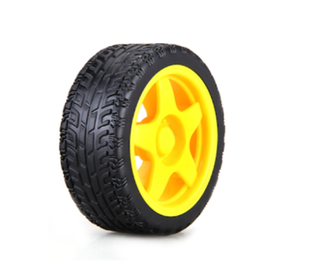 65mm Smart Robot Car Tyres Wheel for Gear Motor (Yellow) Arduino control motor