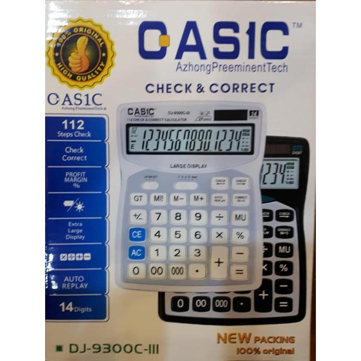 CASIC Calculator - DJ-9300C - Desktop Calculator Solar Dual Power Calculator 14-bit Large Display Calculator for Office