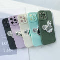 OPPO F7 Fashion 3D Disney Mickey Minnie Mouse MakingUp Mobile Phone  Casing Mirror Diamond Bow Case Girl Women Len Protect Silicone Shockproof Soft Back Cover. 