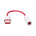 OnePlus USB Type C to 3.5mm Audio Jack Adapter with Hi Res DAC Smart Chip for OnePlus 6T 7 Pro 8T Nord 9 Pro 10 Pro, 9.7cm Length, White, Red. 