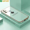 UCUC for OPPO A53 2020 Luxury 6D Plating Soft Casing Silicone Square Frame Phone Case Shiny Bling Back Cover + Free Lanyard Maple leaf New design Side Drawing Case. 