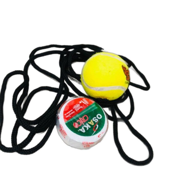 Cricket Hanging soft tap Ball with tape for /Practicing Ball Cricket Hanging Tennis ball With high Quilty Rope Ball 100%/ Knockings Ball with Attached String/Rope/Cord for Players, Beginner /Hand-Eye Coordination