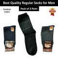 Pack of 3 Pairs High Quality Men Socks for Winter Socks for Men - Random Colors - Winter Collection Men's Dress Socks. 