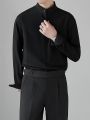 Summer thin stand up collar ice silk short sleeved for men Ins trendy brand new Chinese light mature style slim fit one and a half shirt. 