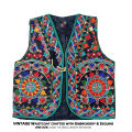 Sindhi Embroidered Waistcoat Koti for Adult Females   crafted with Embroidery & Reflective Sequins Waist Coat Sleeveless. 