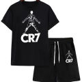 Summer Mens CR7 printed  T-shirt+short For Mens Track Suit. 