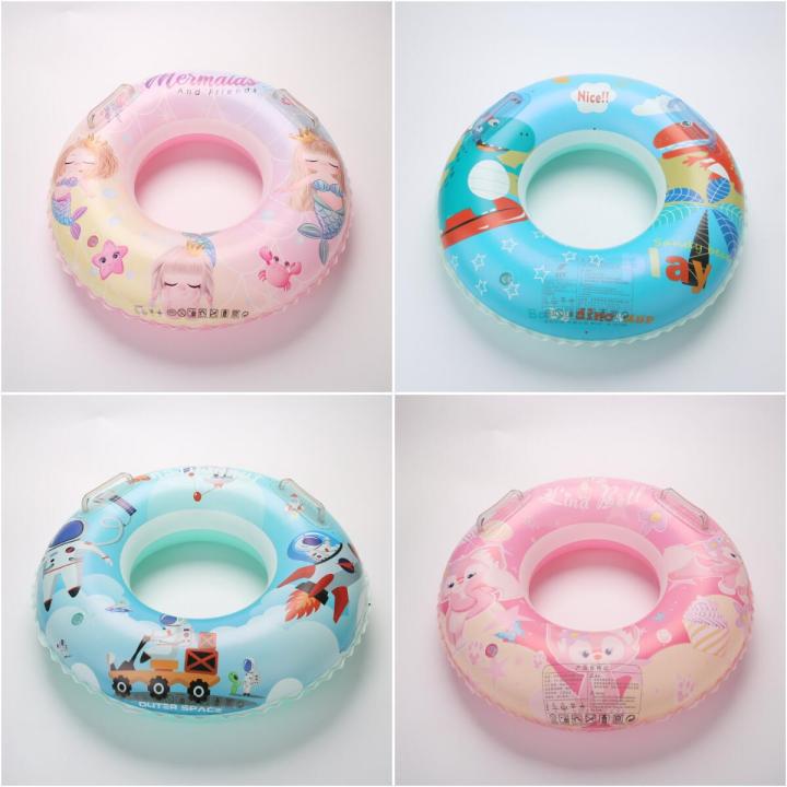 2022Qicaibei Thickened Children's Cartoon Swimming Ring Male and Female Baby Inflatable with Handle Ballet Rabbit Underarm Water Wing