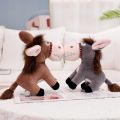 Funny Cartoon Big Teeth Donkey Soft Plush Animal Small Pendant Dolls Stuffed Toys Mini Bag Decoration for Girl Gifts. 