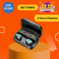 M27 Damix Airpods Original _ with Super Sound & High Quality Touch Sensors True Stereo Headphones with Built in Mic 10m Transmission Bluetooth Wireless Earbuds , Charging Case Sport Headset for all Bluetooth Smart devices. TWS Alternative. 