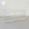 Custom Acrylic Desk Nameplate, Tabletop Decoration, Transparent Acrylic, Office Desk Decoration GT011. 