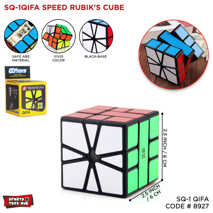 QY Toys Qifa Square-One Black-Base Striker Magic Cube Smooth Turning Square 1 Speed Cubes Puzzle, Challenging Game, Brain-Teaser Twisty Rubik's Puzzles, Indoor & Outdoor Games, Early Learning, Educational Toy For Children's