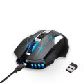 HXSJ T300 7 Keys 2400DPI 2.4G Colorful Luminous Wireless Mouse T300 White. 