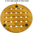2pc Bamboo Wood Heat Pads Trivet Mat Set, Kitchen Wood Hot Pads Trivet, Heat Resistant Pads for Hot Dishes/Pot/Bowl/Teapot/Hot Pot Holders, Anti-Hot Non-Slip Durable,Square and Round. 