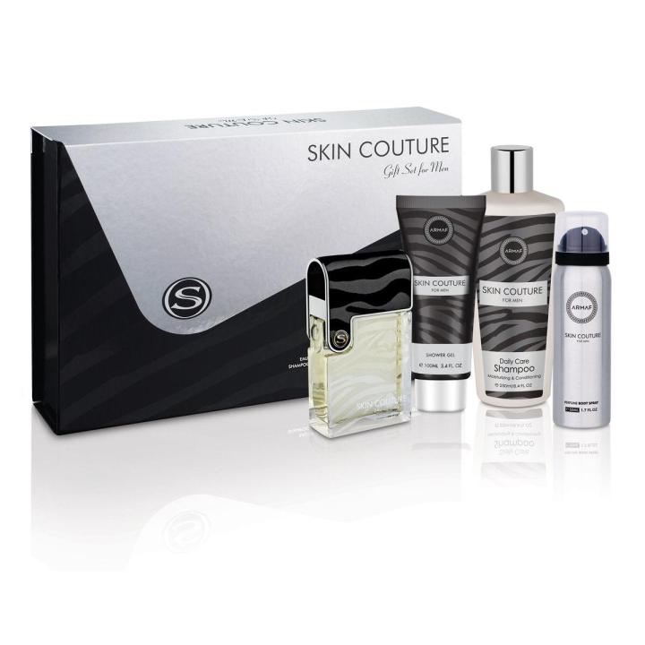 Armaf Perfume Skin Couture Man 4 Pieces Gift Set Eau De Parfum 100ML + Body Spray 50ML + Shampoo 250ML + Shower Gel 100ML