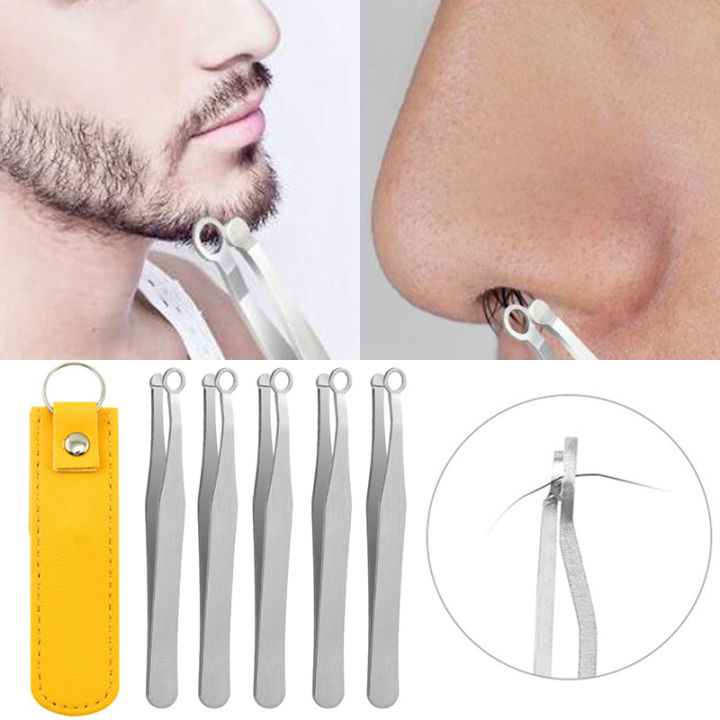 Stainless Steel Nose Hair Trimming Tweezers Round Tip Nose Trimmer Eyebrow Nose Hair Tweezers Nose Hair Removal Trimming Tweezer