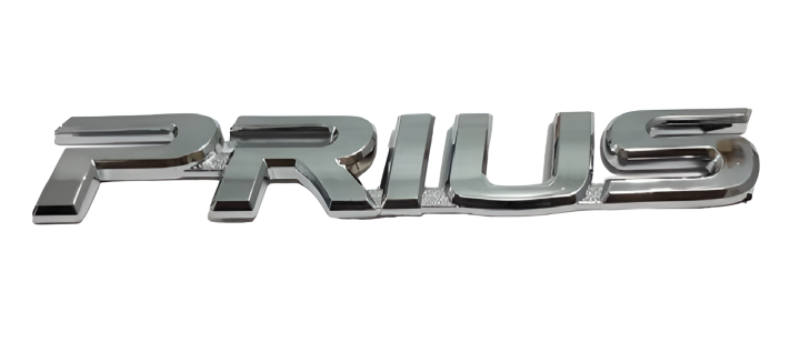 "PRIUS" Chrome Silver Emblem for Toyota Prius Hybrid | 3D Rear Tailgate Monogram Logo Badge - 1 Pc