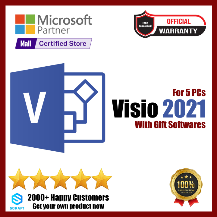 Microsoft Visio Professional 2021 Official Lifetime Activation Key for 5 PCs