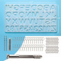 Epoxy Casting Mold Set Include 1x Hand Drill 2x Drill Bits 30x Keyrings 100x Screw Pins for Making DIY Resin Supplies. 