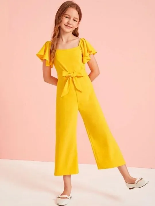 Girls%20Flutter%20Sleeve%20Zip%20Back%20%20Belted%20Jumpsuit%20(%20Fabric%20Lawn)%20(%20Size%205%20Yrs%20To%2016%20Yrs)%20-%20Image%202