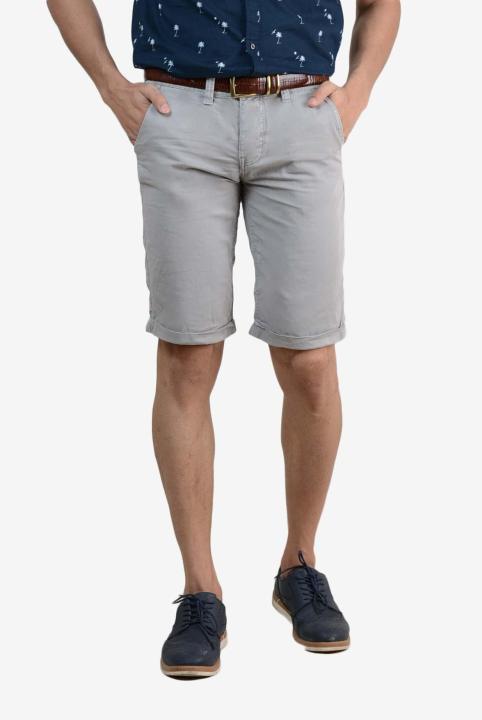 IGNITE 100% Cotton Grey Regular-Fit Chino Short for Men