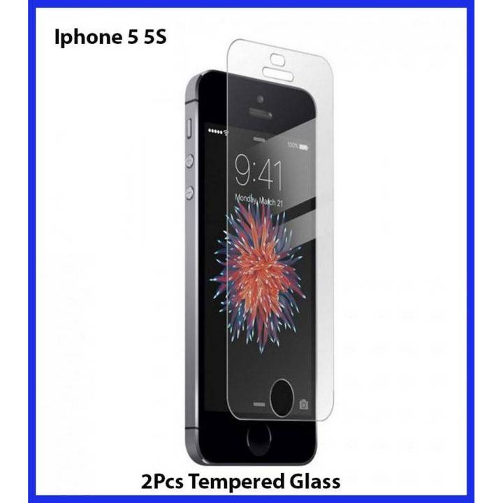 2Psc Tempered Glass Protector For Iphone 5 5s