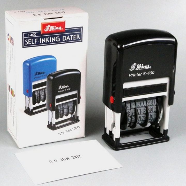 Shiny Self Inking Date Stamp Font Size 4mm S-400