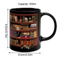 3D 3D Bookshelf Mug Gift White Creative A Library Shelf Cup Multi-Purpose Book Lovers Coffee Mug. 