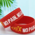 1PC Everybody Fit No Pain No Gain Silicone Wristband Wide Band Motto Rubber Bracelets Bangles Armband Gift. 