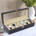 3/6 Grid Faux Leather Watch Box Unisex Display Storage Organizer Watches Case PU Leather 3 Grid Watch Box Holder Organizer Storage Box for Watches, Necklace, Bracelets. 