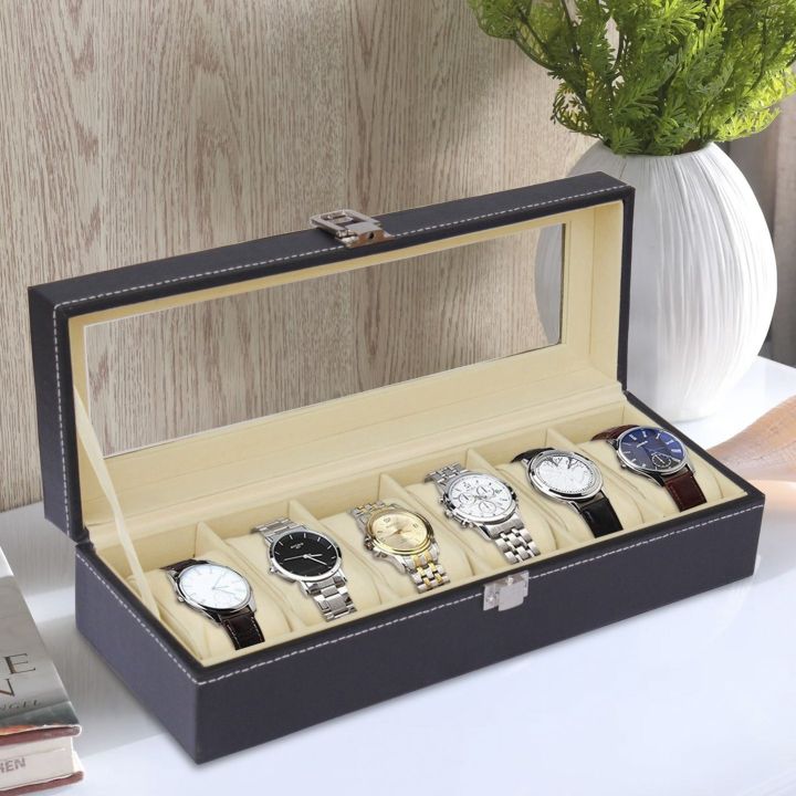 3/6%20Grid%20Faux%20Leather%20Watch%20Box%20Unisex%20Display%20Storage%20Organizer%20Watches%20Case%20PU%20Leather%203%20Grid%20Watch%20Box%20Holder%20Organizer%20Storage%20Box%20for%20Watches,%20Necklace,%20Bracelets%20-%20Image%202