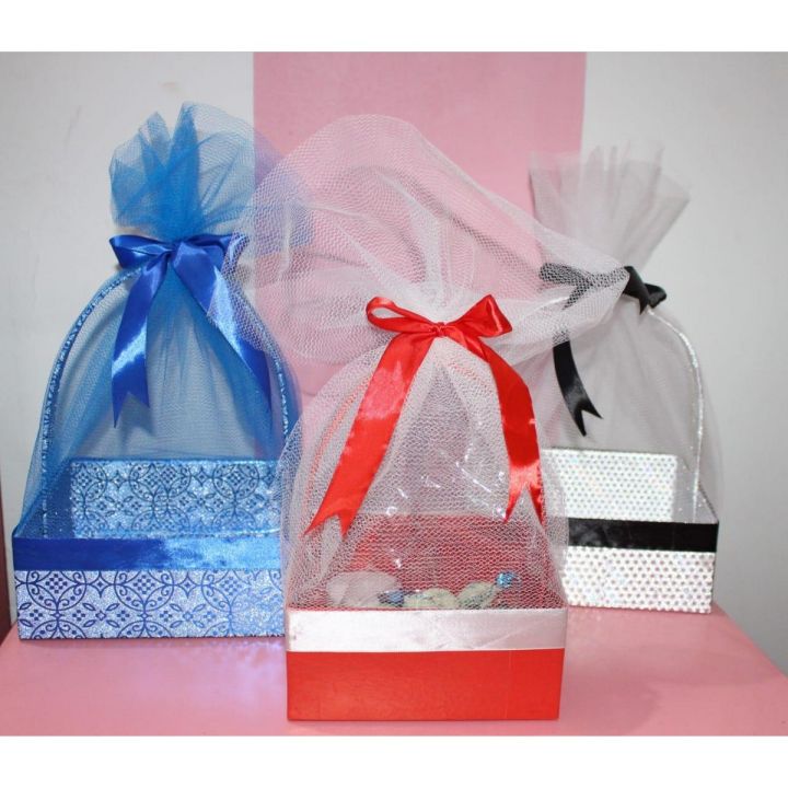 Gift Wrapping Basket Glitter Paper Made 7x7 size