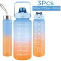 3pcs | 2pcs Motivational Water Bottle With Straw | 2L Gradient Color Drinking Water Bottle. 