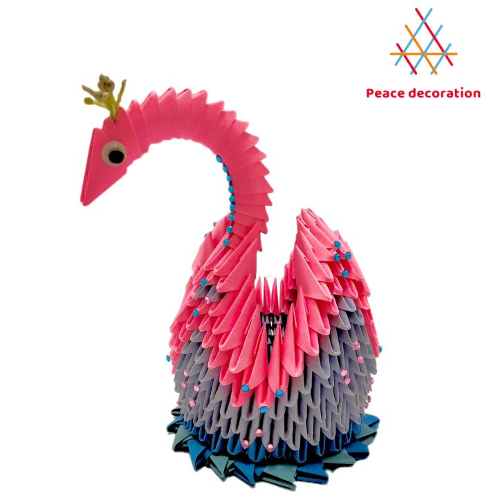 3D Origami Paper Swan Pen Holder