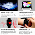 Black Double Belt Advanced New Version Bluetooth Digital Wrist Smart Watch IP67 Waterproof Bracelet Support Mobile Notification With Mobile App Connectivity Fitness Tracker & BP Monitor Step Counter 1.54 Inch TFT Screen With Digital & Smart Display. 