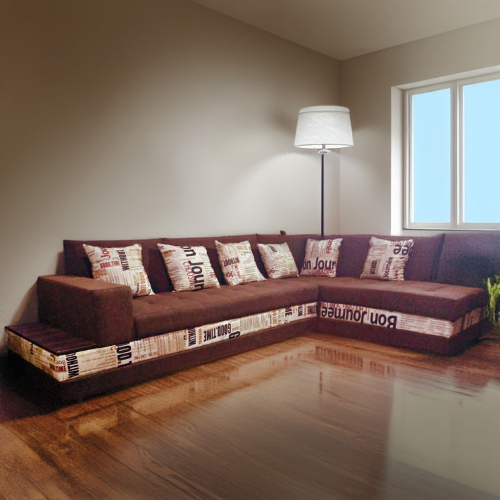 Sultan's furniture Stylish design 6 seater L shape Corner sofa for Living rooms with free cushions