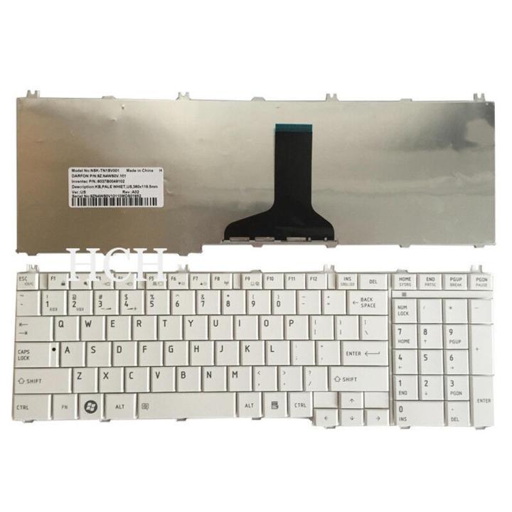 Laptop Notebook Keyboard Toshiba Satellite C650 Series P/N K000110240 –  White