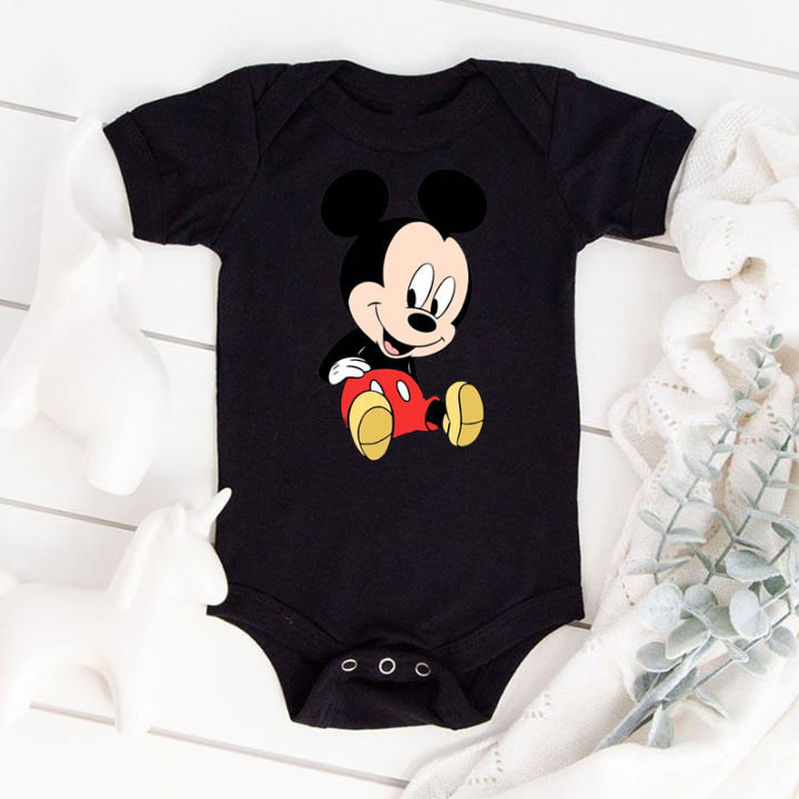 Moda Disney Baby jednoczęściowe śliczne niemowlęce kombinezony ścieg drukowane ubranka dla dzieci Streetwear Kawaii kombinezon jednoczęściowy dla małego dziecka Dropshipping