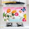 Oil-proof Wall Stickers Waterproof Kitchen Wall Sticker Oil-proof Heat Resistant Decal for Bathroom Kitchen Decor Self-adhesive Fruit Flower Dolphin Design Self-adhesive Wall Decorations. 