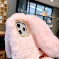 Warm Rabbit Fluffy Fur Phone Case For iPhone 15 Pro Max 14 13 12 11 Pro Max X XR XS Max 7 8 Plus Coque 3D Rabbit Ears Soft Bag. 