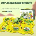DIY Assembling Electric Puzzle Railcar. 