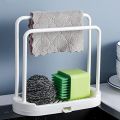Kitchen Sponge Brush Holder Detachable Towel Rag Hanger For Bathroom Sink. 