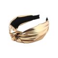 Pu Glossy Wide Fashion Boutique Hair Accessories Women's Retro Style Headband Knotted Holiday Wind Wide Side Hair Hoop Headwear. 
