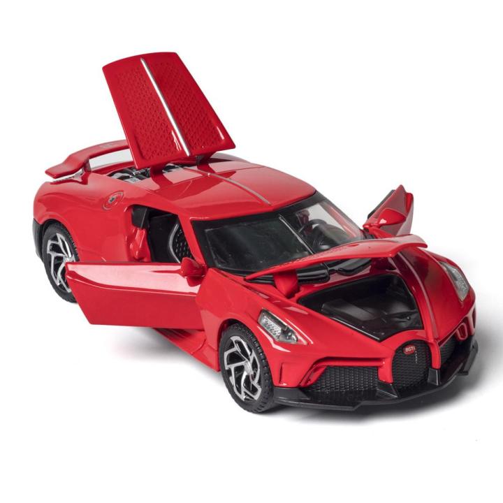 1:32 Bugatti LA VOITURE NOIRE Alloy Car t-oy For Children  Pull-back Car t-oy With Sounds And Lights Function