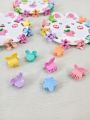 3 Cute Mini Hair Clip Cards for Girls | Star, Butterfly & Bear Shaped Hair Claws | 30pcs 10 - 12mm Small Hair Accessories for Kids & Daily Use. 
