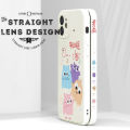 Jizetin for OPPO F19 / A74 / A95 Case Funny Cartoon Monster Family Side Design Phone Cover Square Edge Pattern Liquid Silicone Phone Cases. 